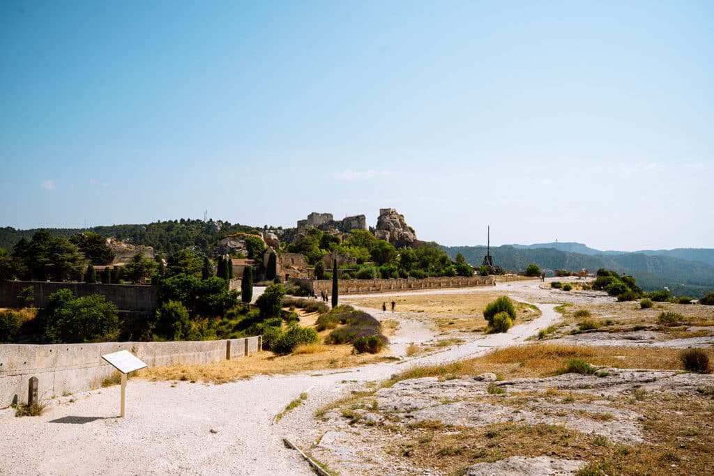 Vue paysage sur le château des Baux-de-Provence